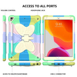 iPad 10.2" (2021/ 2020 / 2019) Kids Case - Butterfly Kickstand Case - Rainbow V2