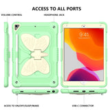 iPad 10.2" (2021/ 2020 / 2019) Kids Case - Butterfly Kickstand Case - Green & Grey