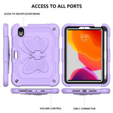 iPad Mini (2024 / 2021) Kids Case - Butterfly Kickstand Case - Purple