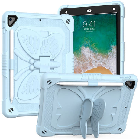 iPad (2018) / iPad (2017) / iPad Air 2 Kids Case - Butterfly Kickstand Case - Blue