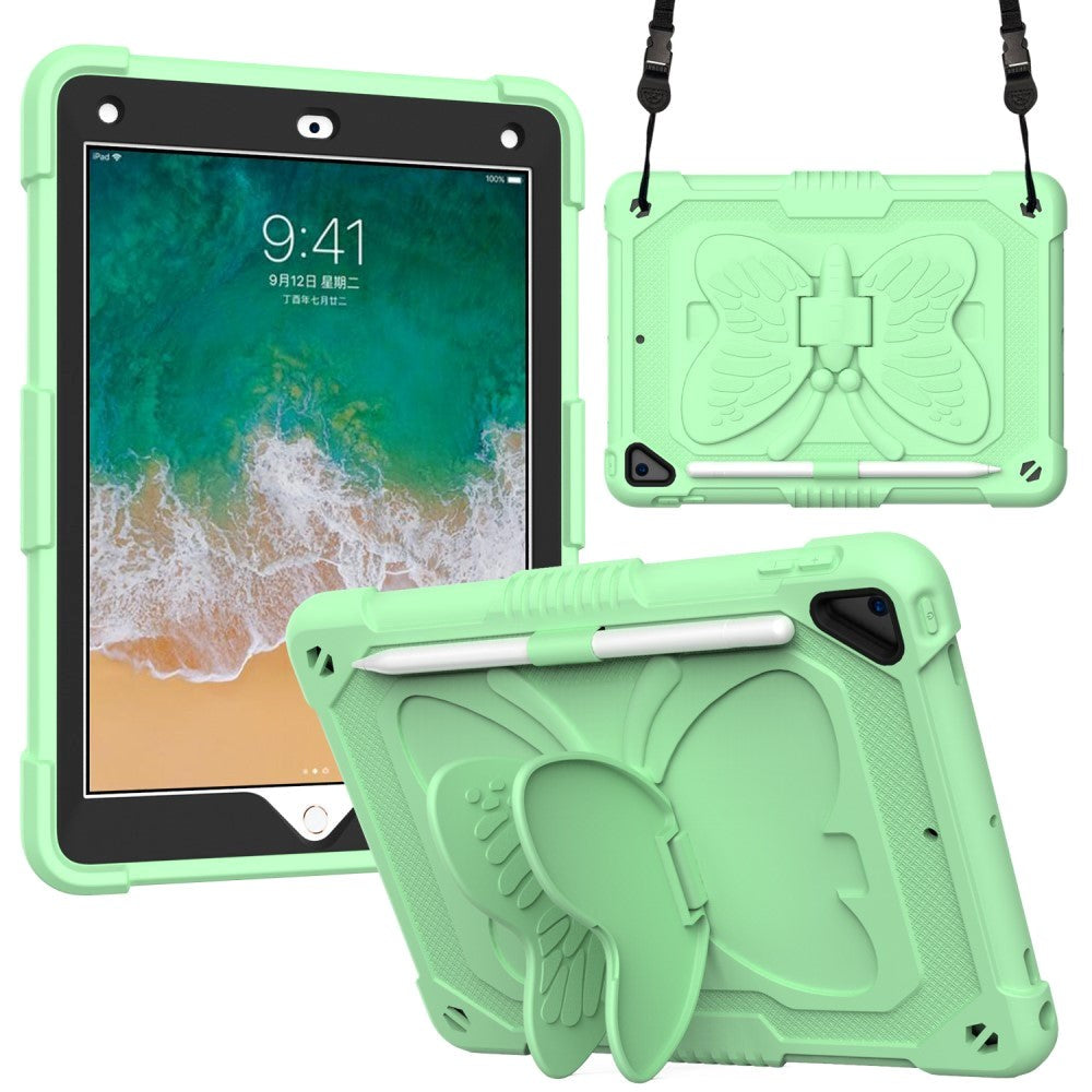 iPad (2018) / iPad (2017) / iPad Air 2 Kids Case - Butterfly Kickstand Case - Green