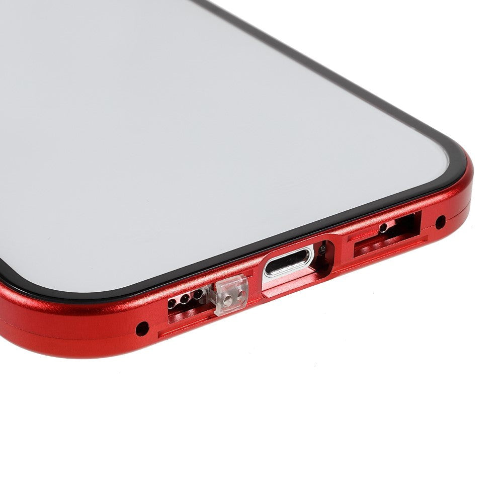 iPhone 13 Pro Magnetic Case w. Glass Back and Front - Red