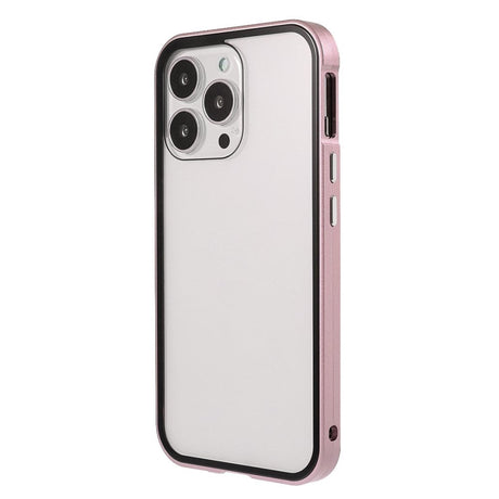 iPhone 13 Pro Magnetic Case w. Glass Back and Front - Rose Gold