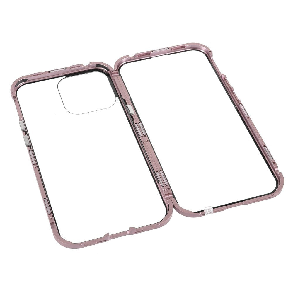 iPhone 13 Pro Magnetic Case w. Glass Back and Front - Rose Gold