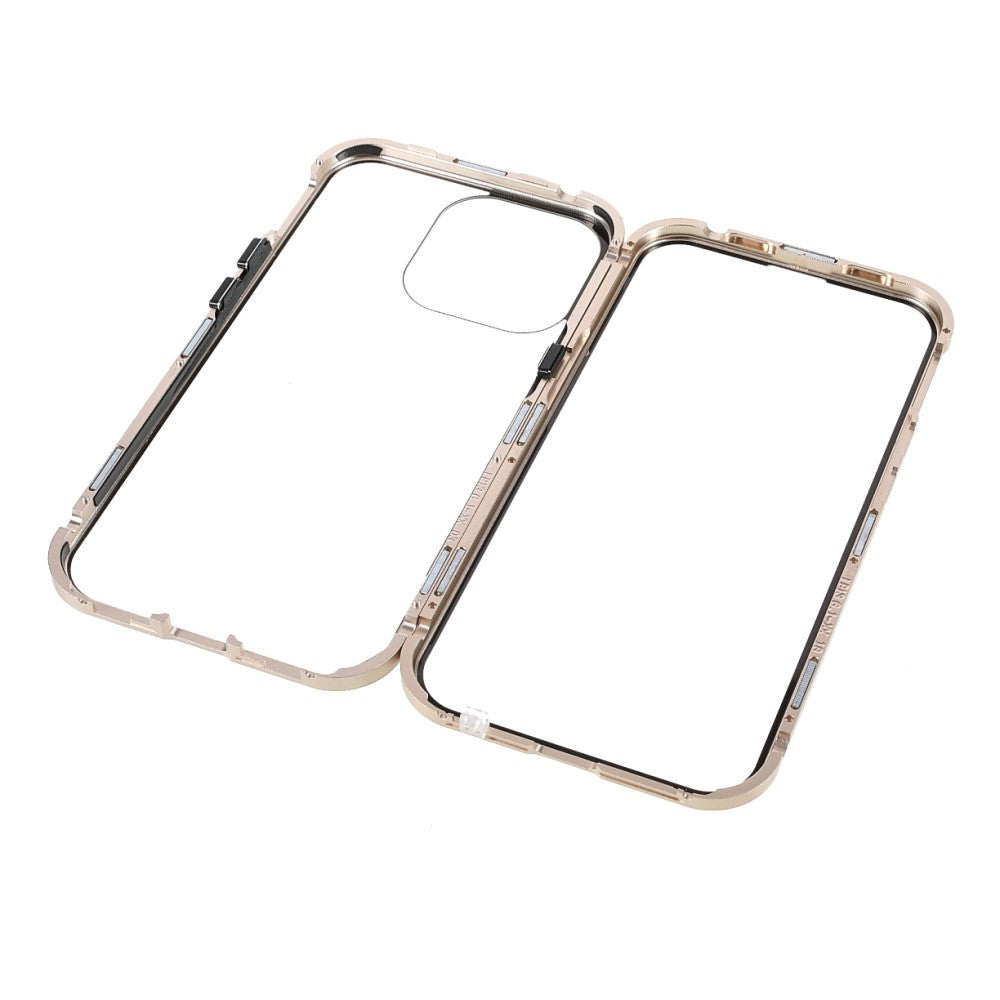 iPhone 13 Pro Magnetic Case w. Glass Back and Front - Gold