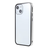 iPhone 13 Mini Magnetic Case w. Glass Back and Front - Silver