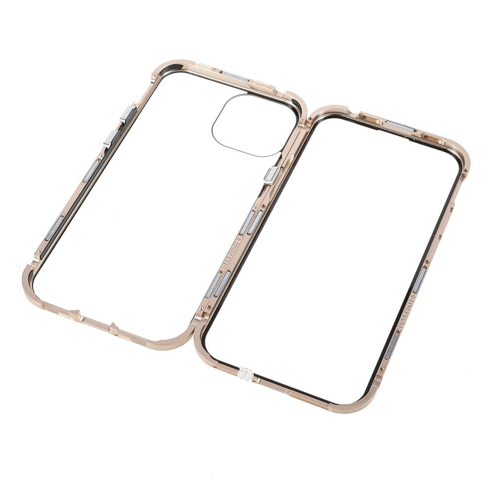 iPhone 13 Mini Magnetic Case w. Glass Back and Front - Gold