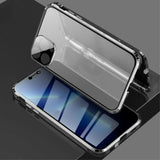 iPhone 13 Pro Max Magnetic Case w. Privacy, Glass Back and Front - Black