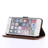 iPhone SE (2022 / 2020) / 8 / 7 Wallet Leather Case Dark Brown