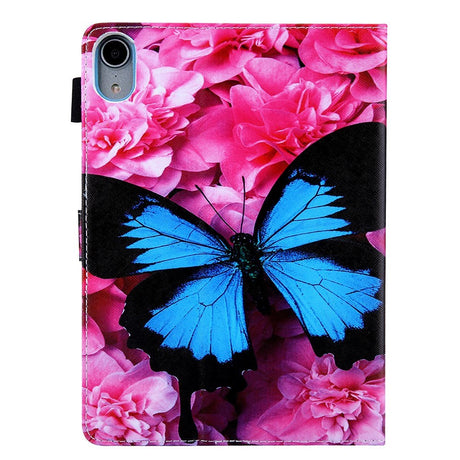 iPad Mini (2021) - Leather Wallet Case & Print - Blue Butterfly