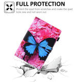 iPad Mini (2021) - Leather Wallet Case & Print - Blue Butterfly