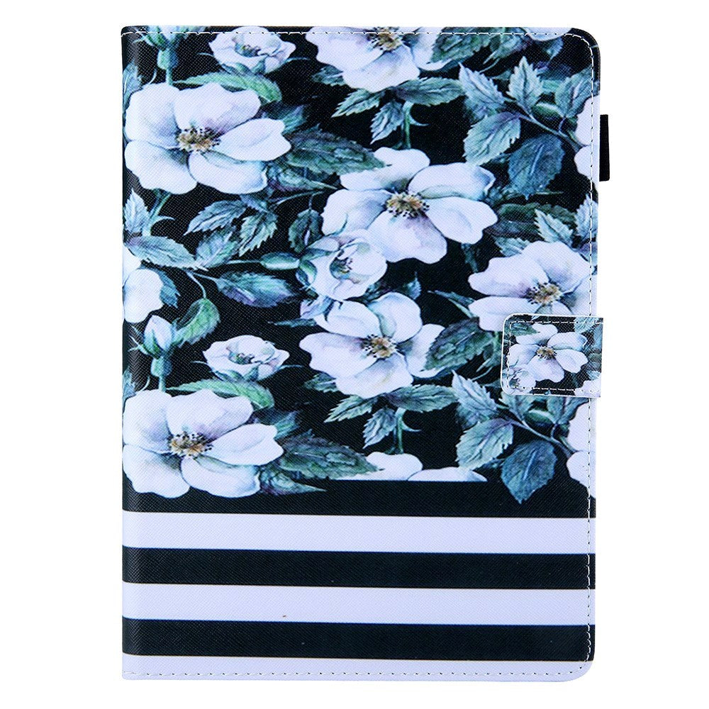 iPad Mini (2024 / 2021) - Leather Wallet Case & Print - White Flowers