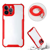 iPhone 13 Pro Acrylic Hybrid Case w. Adjustable Strap - Red