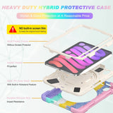 iPad Mini (2024 / 2021) Hard Case for Kids w. 360⁰ Stand & Handle - Rainbow V2