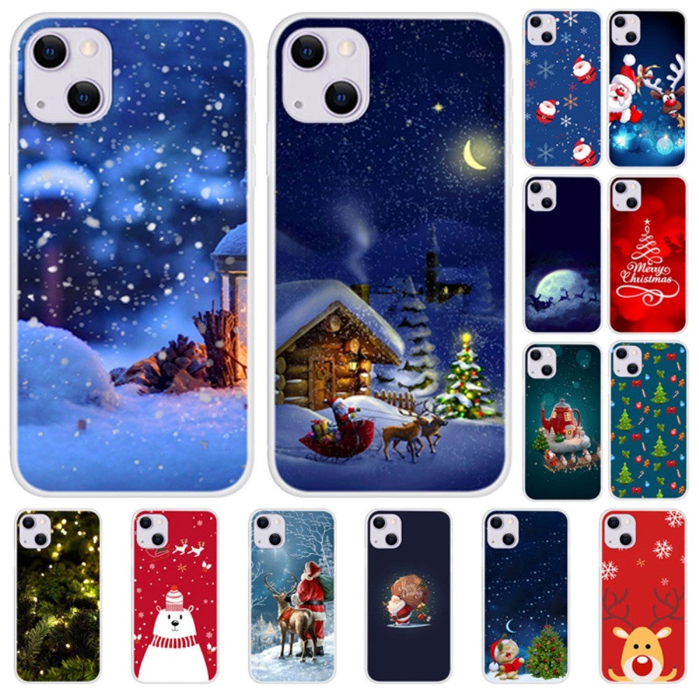 iPhone 13 Flexible Plastic Christmas Case - Cartoon Snowman