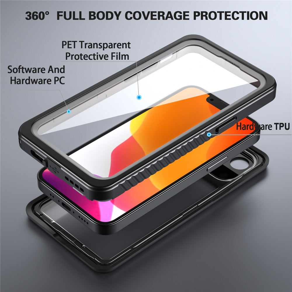 iPhone 13 Mini IP68 Dust & Waterproof Case - Transparent / Black