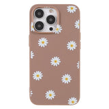 iPhone 13 Pro Flexible Plastic Back Case w. Flowers - Brown