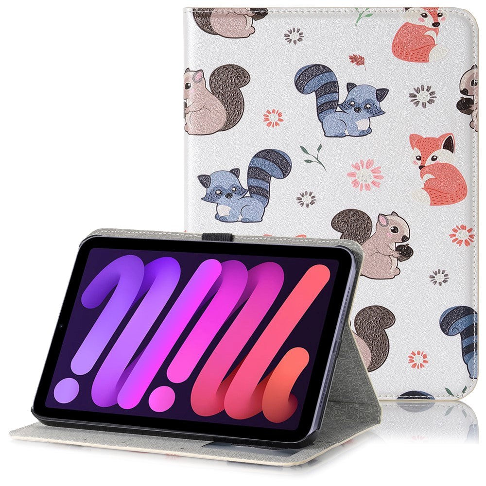 iPad Mini (2024 / 2021) Case w. Card Holder & Touch Pen Holder - "Small Animals"