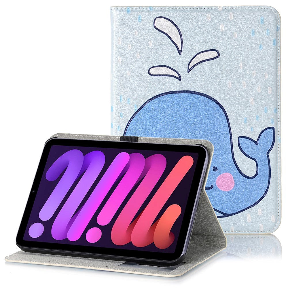 iPad Mini (2021) Case w. Card Holder & Touch Pen Holder - "Whale"