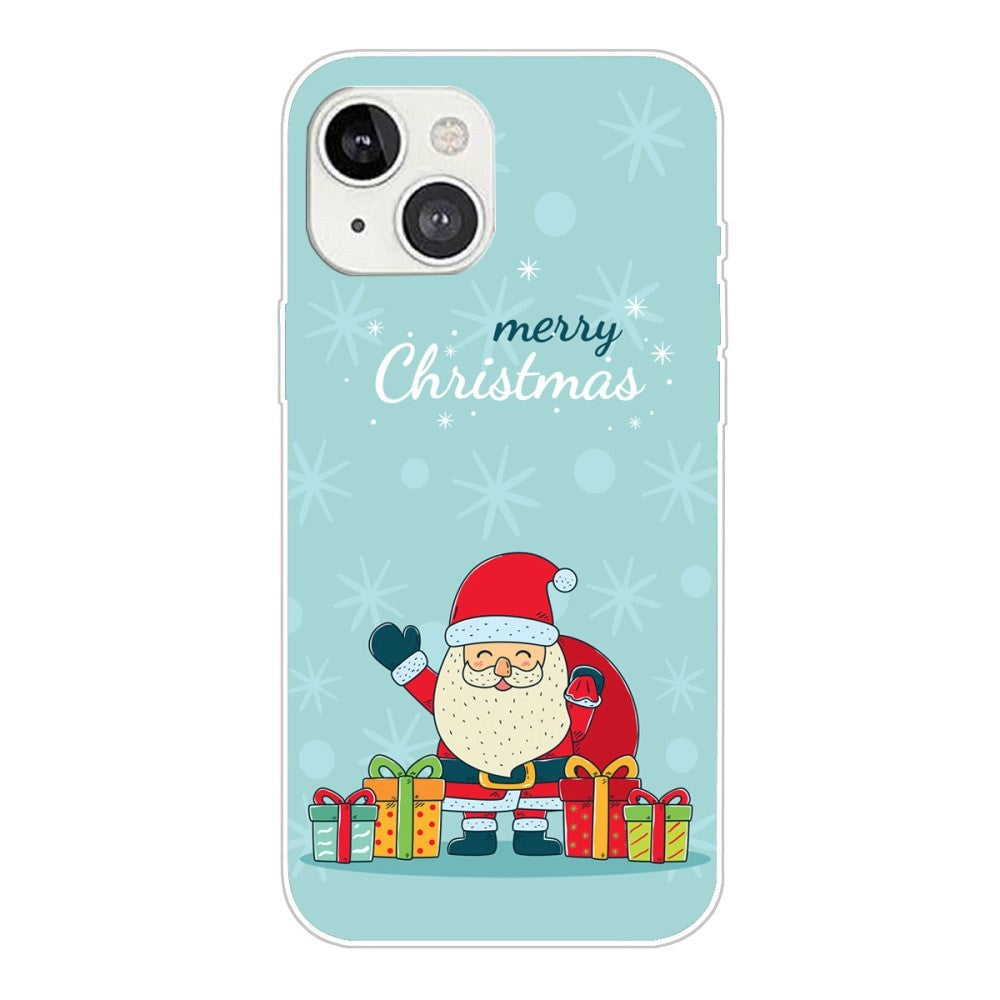 iPhone 13 Flexible Plastic Christmas Case - Merry Christmas - Happy Santa with Gifts