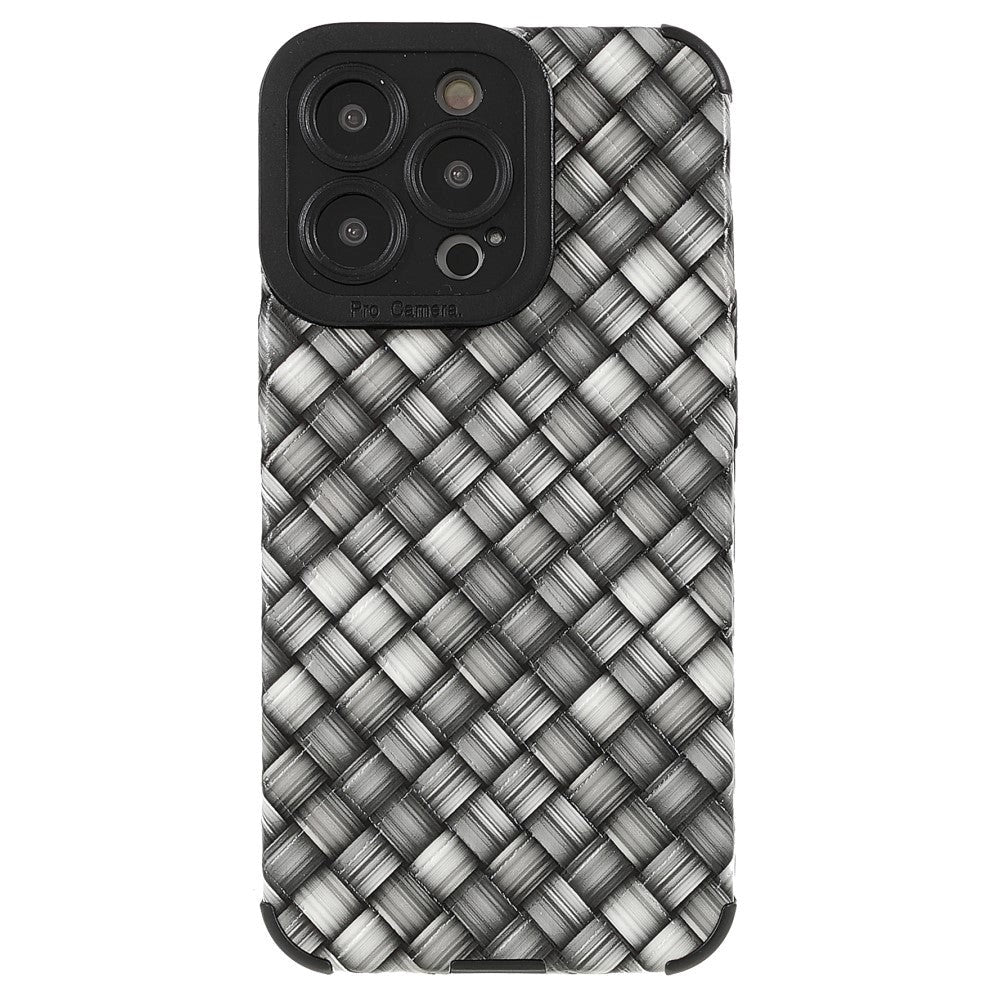 iPhone 13 Pro Flexible Back Case - Woven Design - Grey