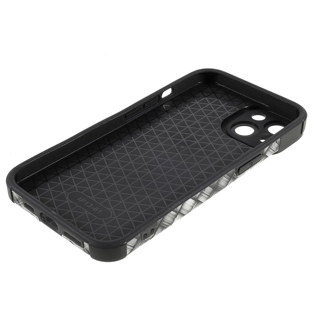 iPhone 13 Flexible Back Case - Woven Design - Grey