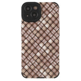 iPhone 13 Flexible Back Case - Woven Design - Brown