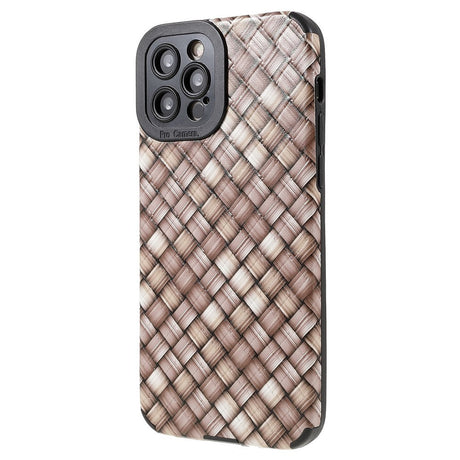 iPhone 12 Pro Flexible Back Case - Woven Design - Brown