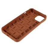 iPhone 13 Grid Texture Silicone Case - Brown