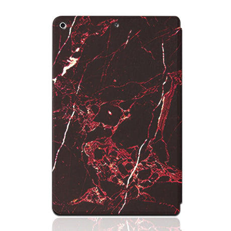 iPad 10.2" (2021 / 2020 / 2019) Tri-Fold Flip Case - Marble - Black / Red