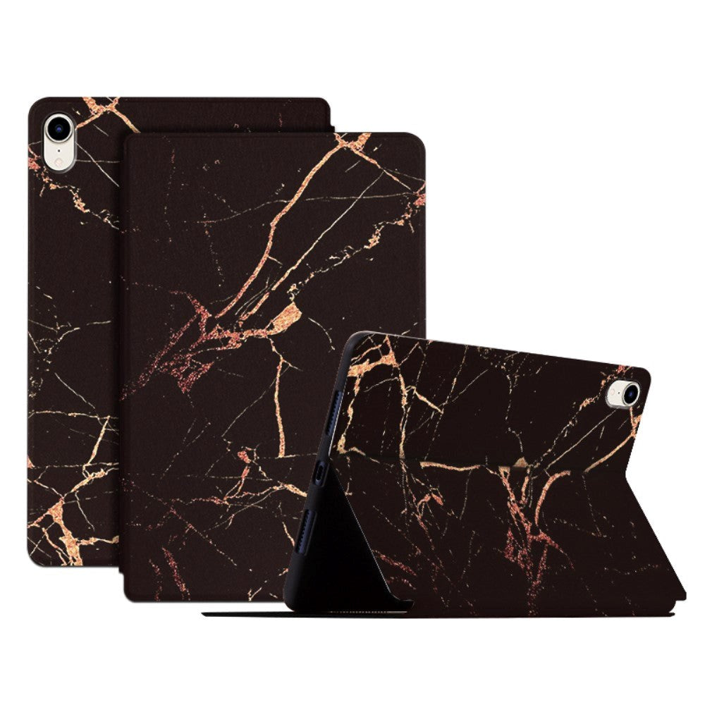 iPad Mini (2021) Tri-Fold Flip Case - Marble - Black