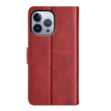 iPhone 14 Pro Leather Wallet Case & Magnetic Lock - Red