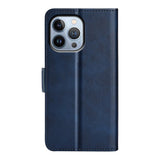 iPhone 14 Pro Leather Wallet Case & Magnetic Lock - Blue