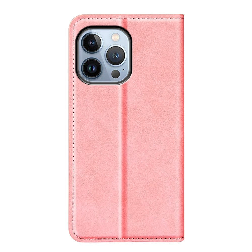 iPhone 14 Pro Leather Wallet Flip Case & Magnetic Lock - Pink