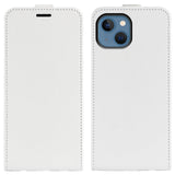 iPhone 14 Vertical Flip Leather Case w. Card Holder - White