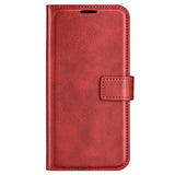 iPhone 14 Plus Leather Cover w. Card Holder & Magnetic Closure - Red