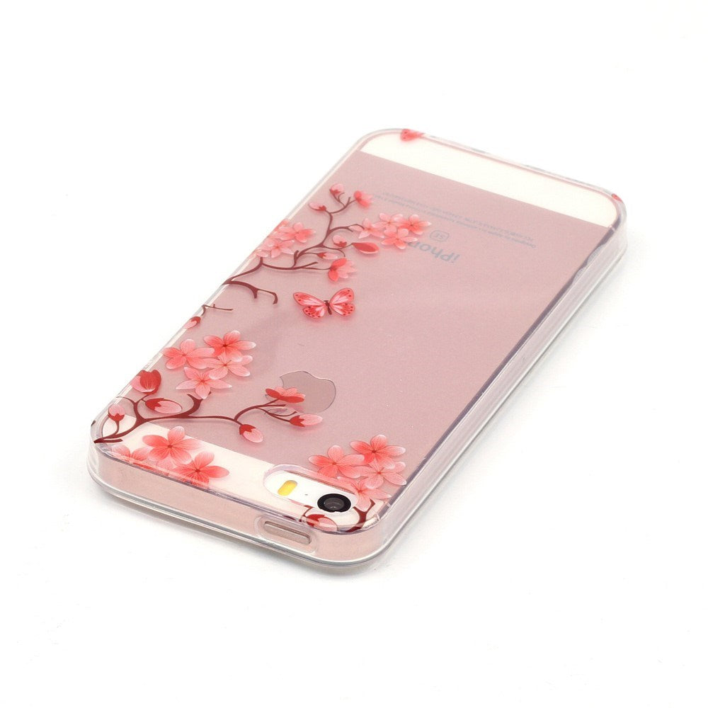 EIDERWOOD iPhone SE / 5 / 5s Flexible Plastic Case w. Print - Flowers and Butterflies