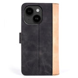 iPhone 14 Plus Leather Flip case with Card Holder - Black / Brown