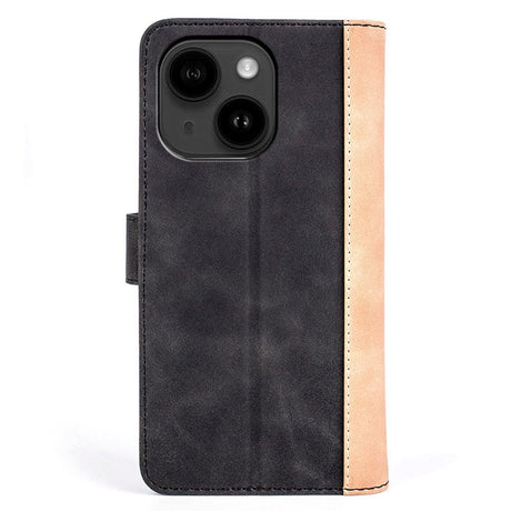 iPhone 14 Plus Leather Flip case with Card Holder - Black / Brown