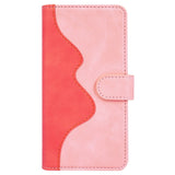 iPhone 14 Plus Leather Flip case with Card Holder - Red / Pink