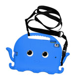 iPad (2018) / iPad (2017) / iPad Air 2 / iPad Pro 9.7" EVA Children's cover with Shoulder Strap - Octopus Theme - Blue