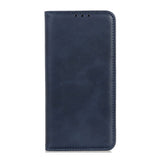 iPhone 14 Leather Wallet Case & Magnetic Lock - Blue