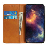 iPhone 14 Leather Wallet Case & Magnetic Lock - Light Brown