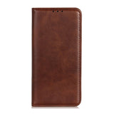 iPhone 14 Leather Wallet Case & Magnetic Lock - Dark Brown