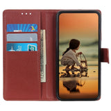 iPhone 14 Leather Case w. Magnetic Lock & Wallet - Brown