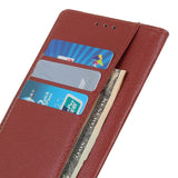 iPhone 14 Leather Case w. Magnetic Lock & Wallet - Brown