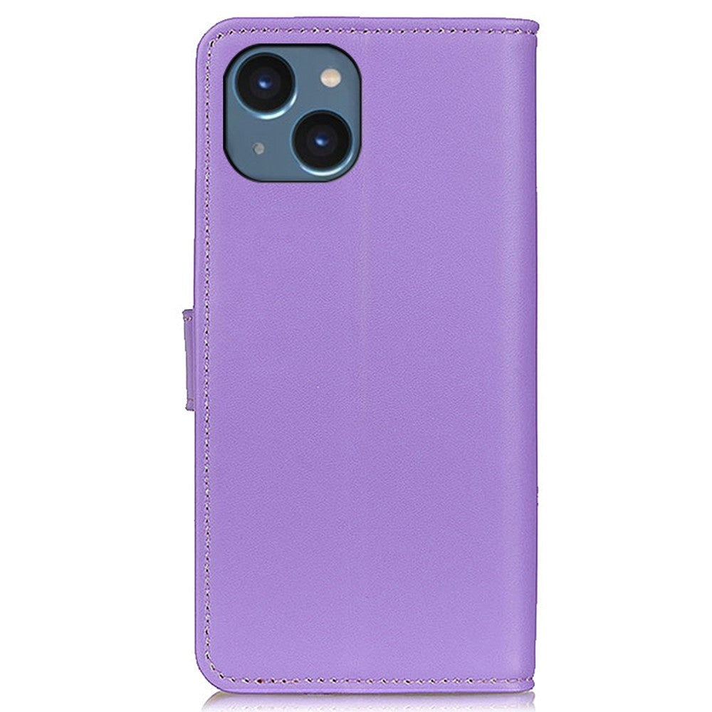 iPhone 14 Leather Wallet Case & Kickstand - Purple