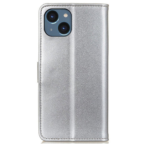 iPhone 14 Leather Wallet Case & Kickstand - Silver