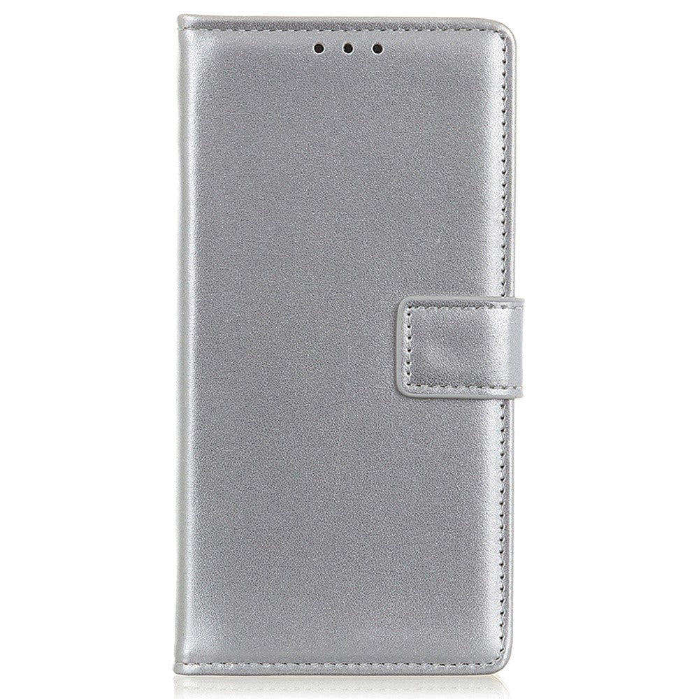 iPhone 14 Pro Leather Wallet Case & Kickstand - Silver