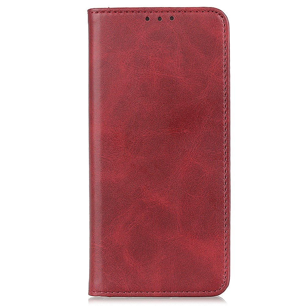 iPhone 14 Plus Leather Wallet Case & Magnetic Lock - Red